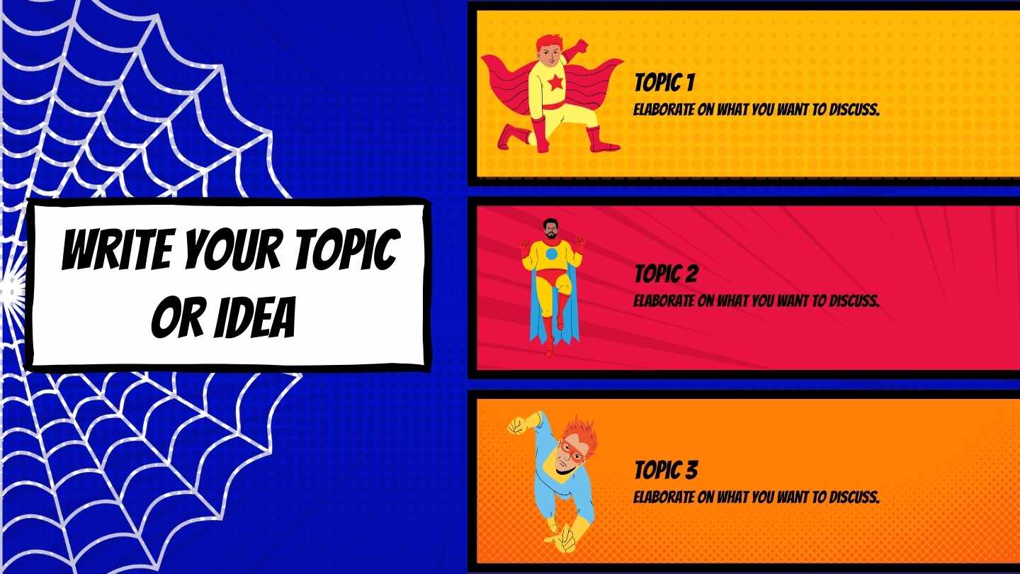 Comic Style Spider Background Slides - slide 6