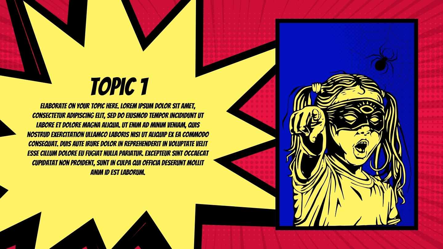 Comic Style Spider Background Slides - slide 8