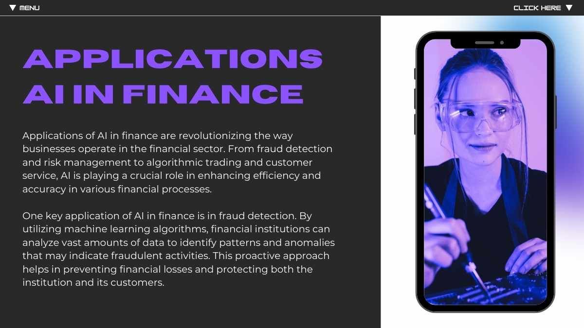 Bold Gradient Artificial Intelligence in Finance Pitch Deck - diapositiva 13