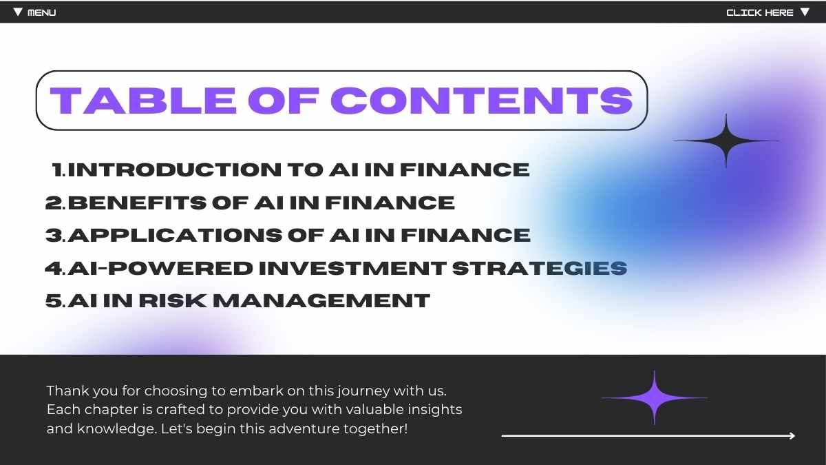 Bold Gradient Artificial Intelligence in Finance Pitch Deck - diapositiva 3