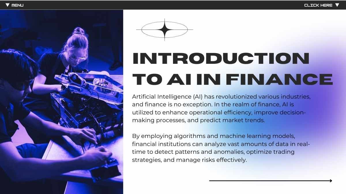 Bold Gradient Artificial Intelligence in Finance Pitch Deck - diapositiva 4