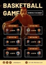 Slides Carnival Google Slides and PowerPoint Template Cool Basketball Game Schedule Calendar 1