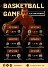 Cool Basketball Game Schedule Calendar