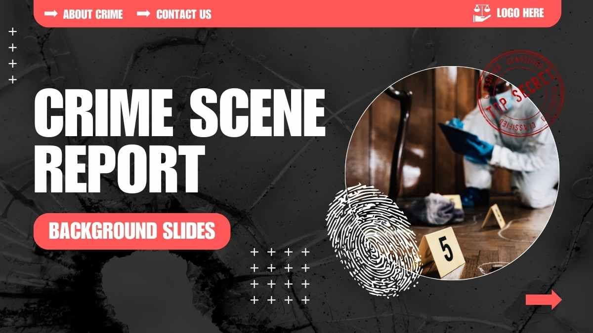 Cool Crime Scene Report Background Slides - slide 1