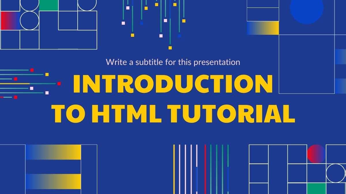 Cool Introduction to HTML Tutorial Slides - slide 1