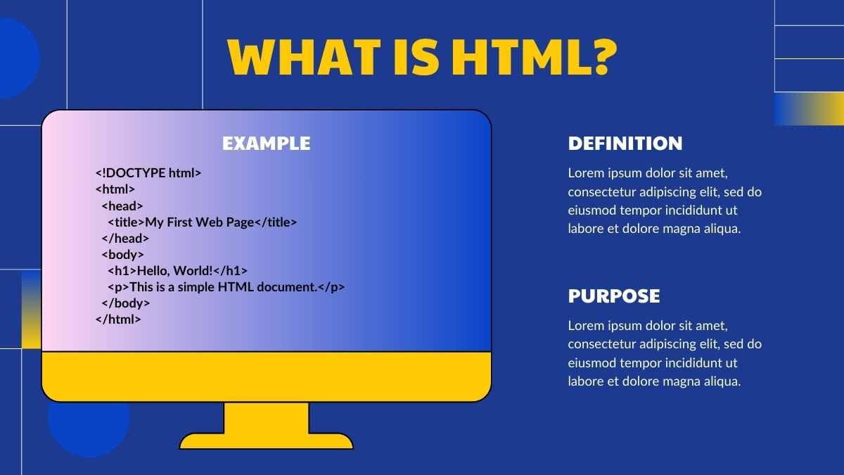 Cool Introduction to HTML Tutorial Slides - slide 5