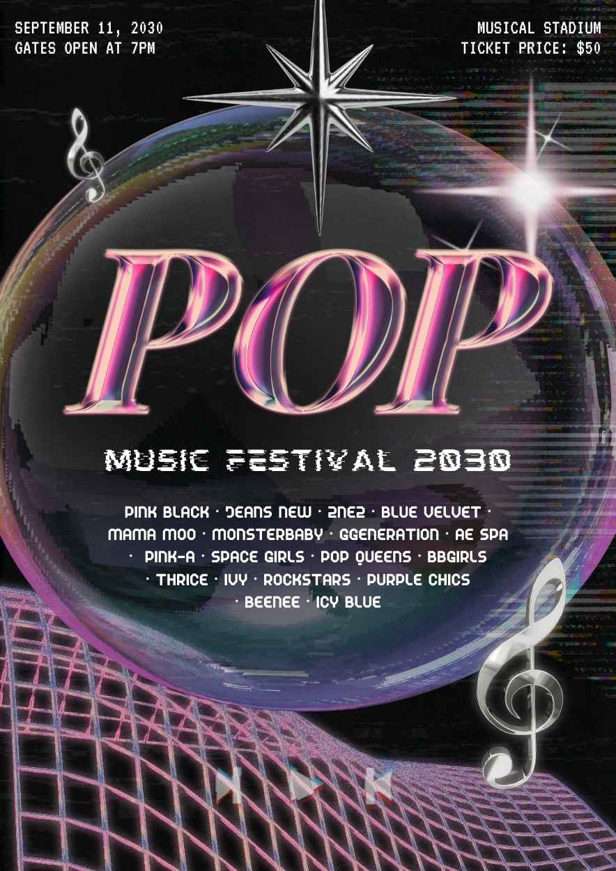 Cool Pop Music Festival Poster - slide 1