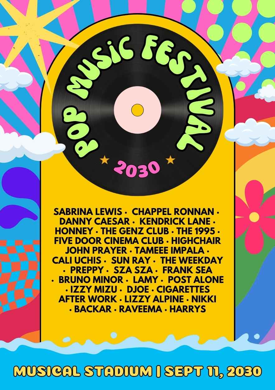 Cool Pop Music Festival Poster - slide 2