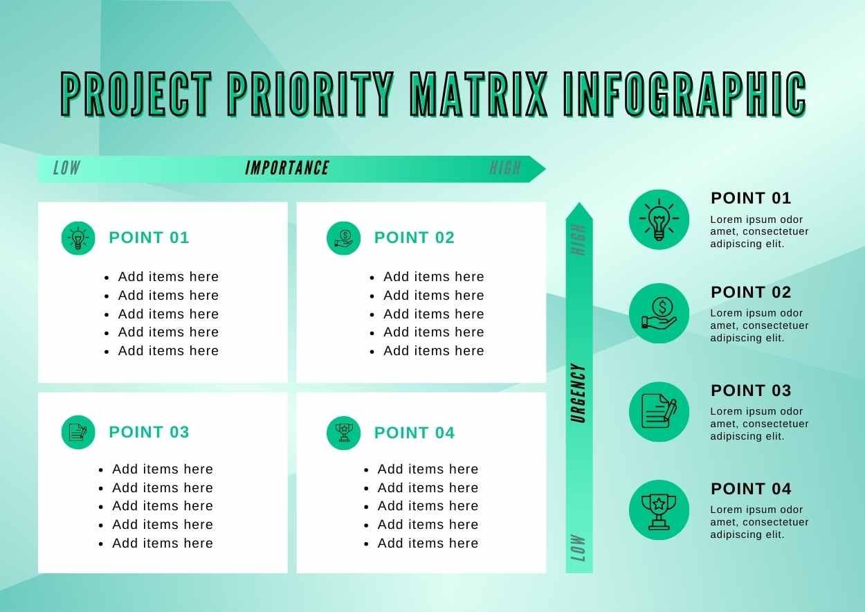 Corporate Project Priority Matrix Infographic - slide 1