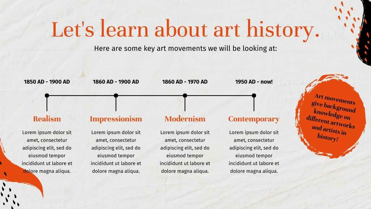 História da Arte Criativa Cinza 101 Aula - deslizar 4