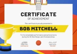 Creative Basketball Certificate