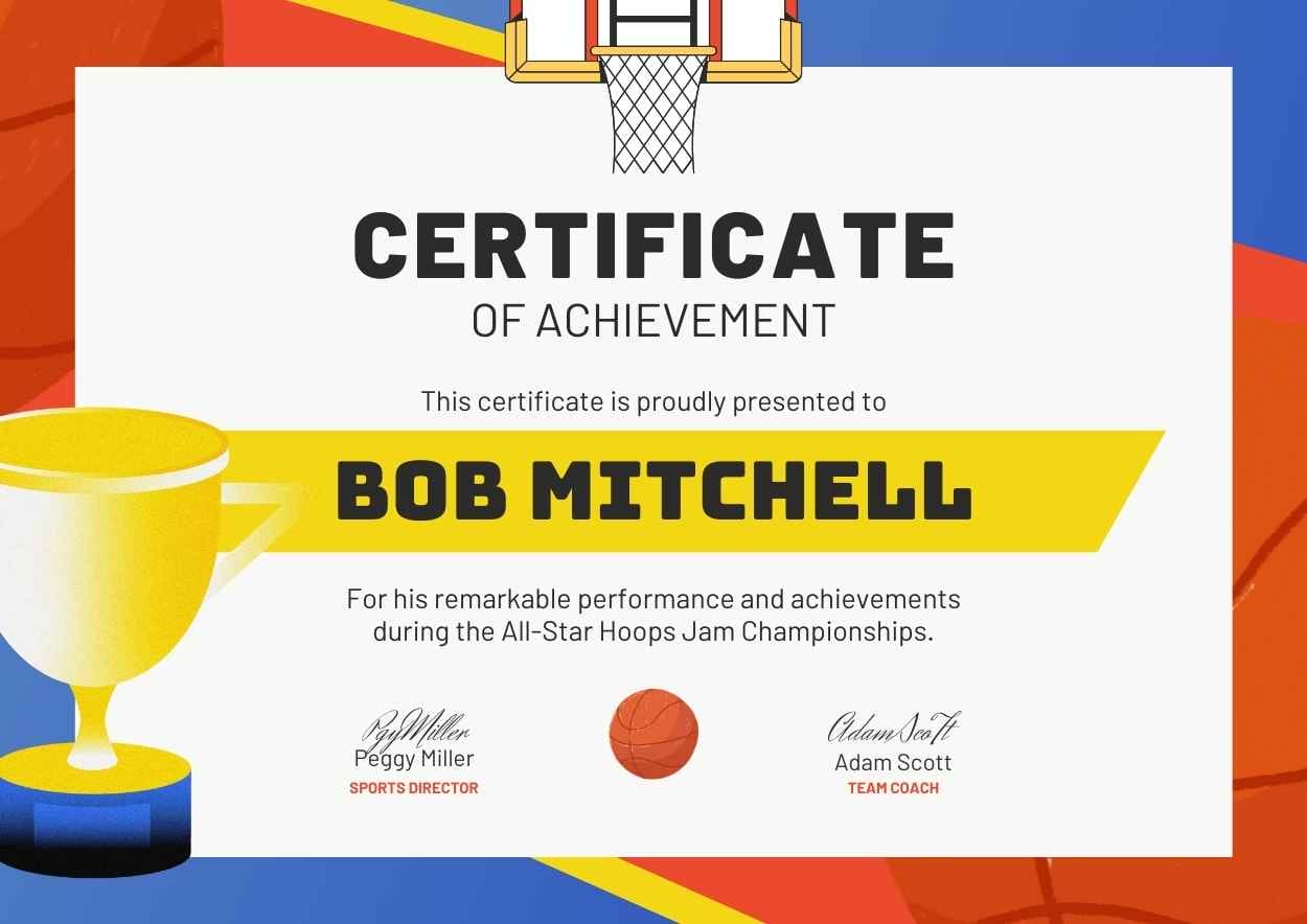 Creative Basketball Certificate - slide 1