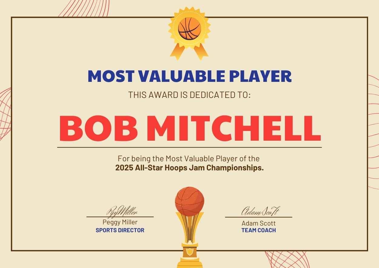 Creative Basketball Certificate - slide 4