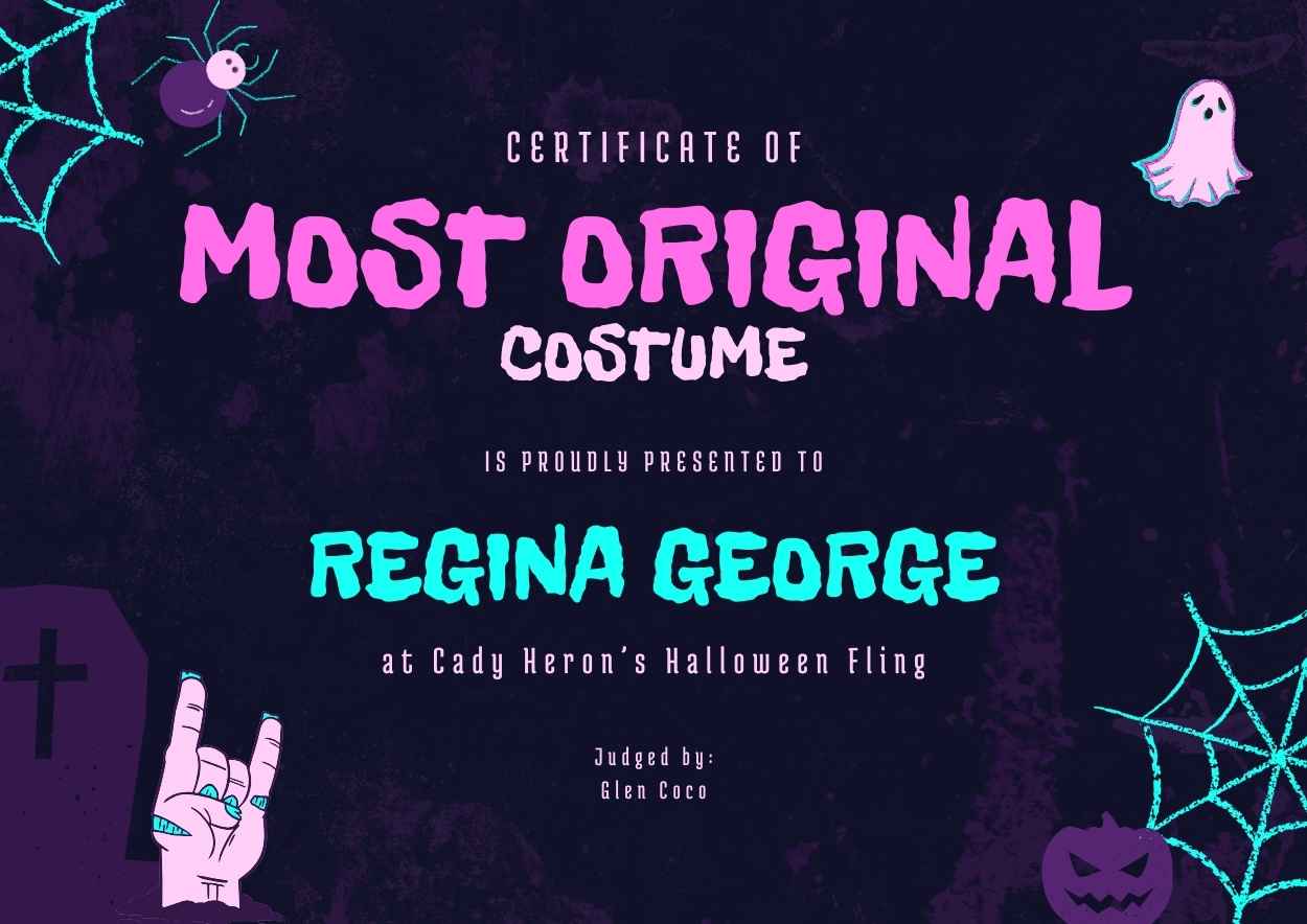 Creative Halloween-themed Best in Costume Certificates - slide 4