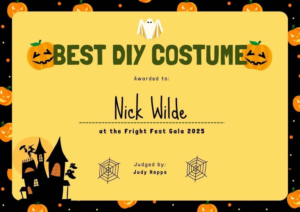 Creative Halloween-themed Best in Costume Certificates - slide 7