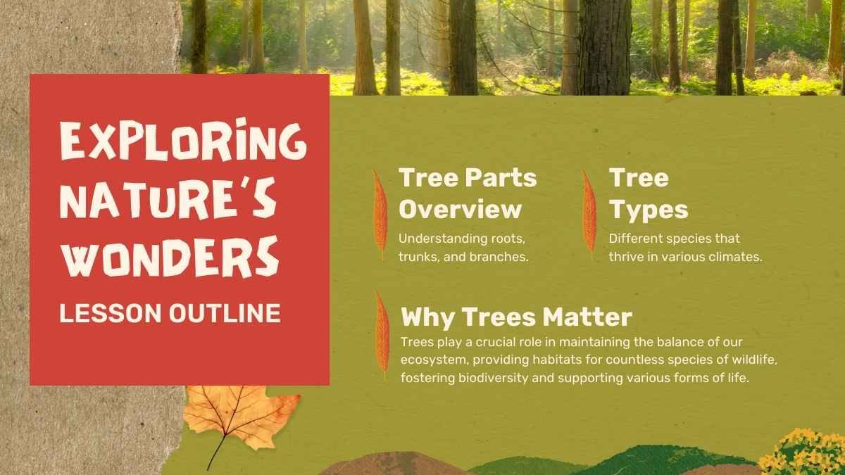 Creative Parts & Types of Trees Nature Lesson - slide 2