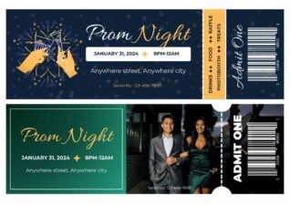 Creative Prom Night Printable Ticket 1