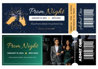 Creative Prom Night Printable Ticket 1