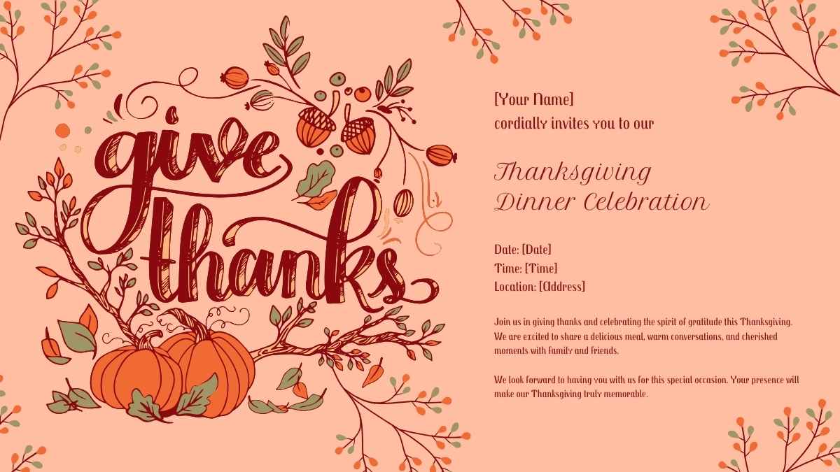 Creative Thanksgiving Dinner Invitations - slide 10