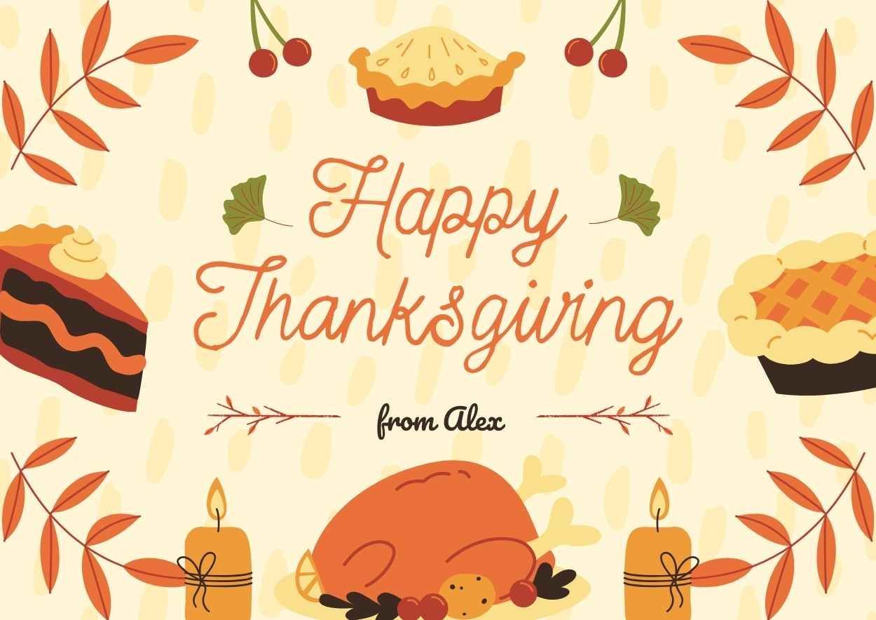 Thanksgiving Greeting Cards Fall Collection. Free PPT & Google Slides ...