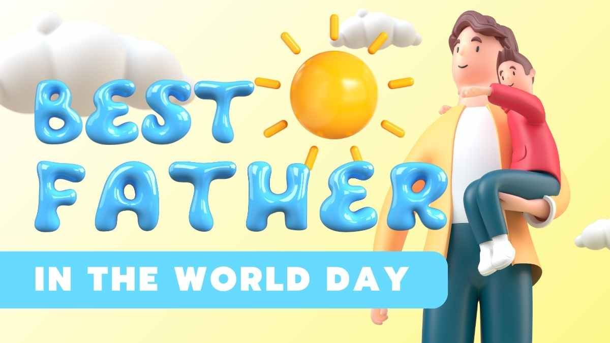 Cute 3D Best Father in The World Day - diapositiva 1