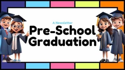 Cute 3D Pre-school Graduation Newsletter