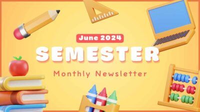 Cute 3D Semester Monthly Newsletter