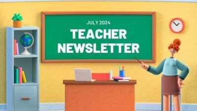 Cute 3D Teacher Newsletter