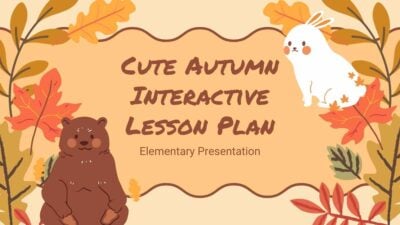 Plan de Lección Interactivo de Otoño Lindo para Plantillas de Primaria