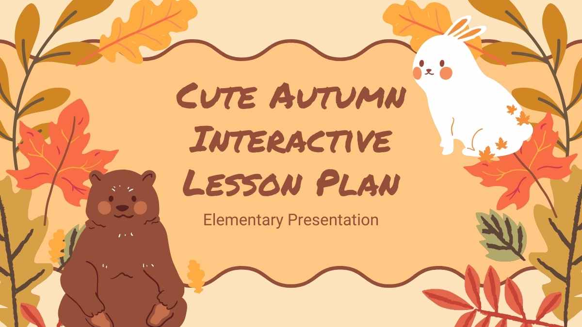 Plan de Lección Interactivo de Otoño Lindo para Plantillas de Primaria - diapositiva 1