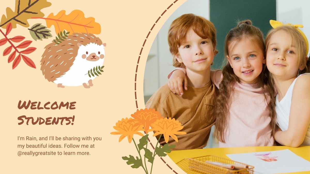 Cute Autumn Interactive Lesson Plan for Elementary Slides - slide 3