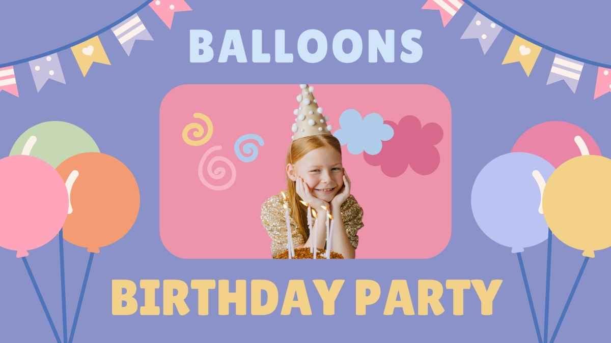 Cute Balloons Birthday Party Slides - slide 1