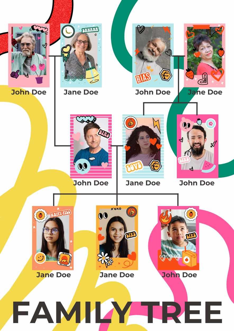 Cute Blended Family Tree - diapositiva 1