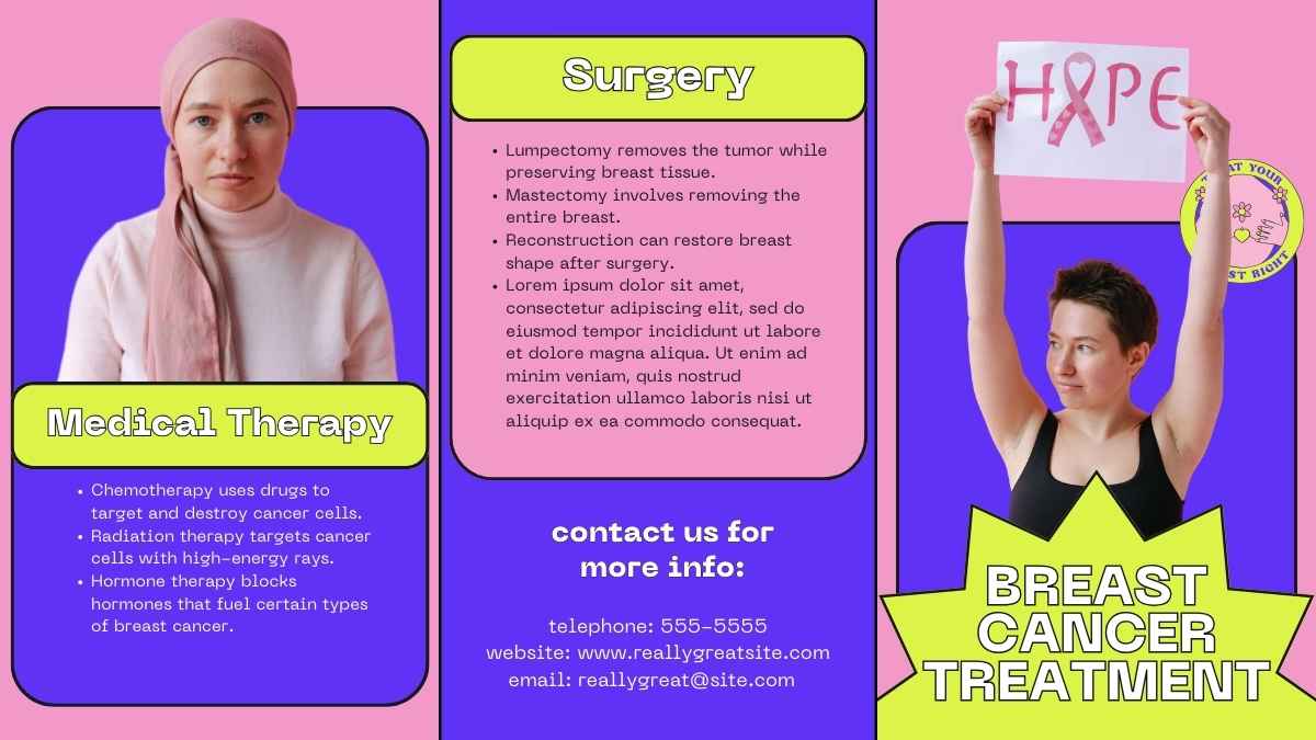 Cute Breast Cancer Information Brochure Slides - slide 10