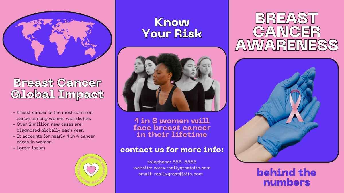 Cute Breast Cancer Information Brochure Slides - slide 4