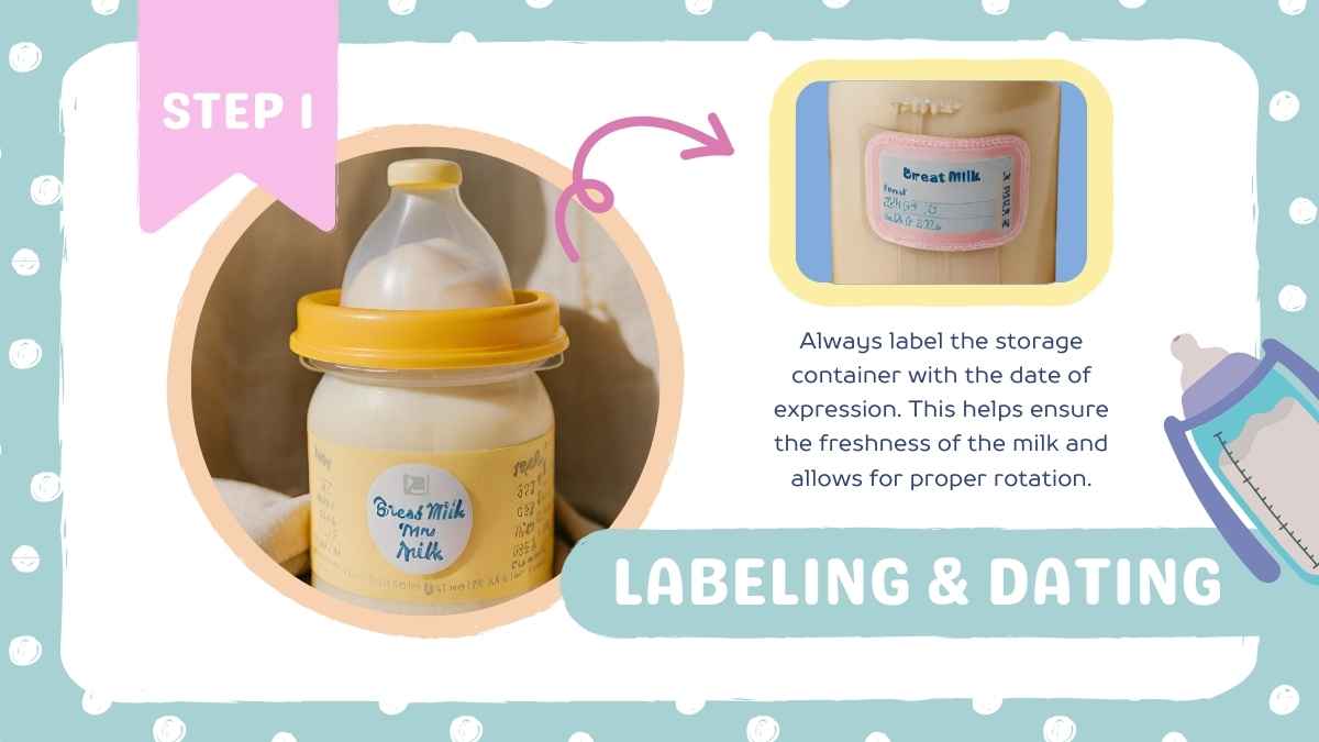 Cute Breast Milk Storage Tutorial Slides - slide 10