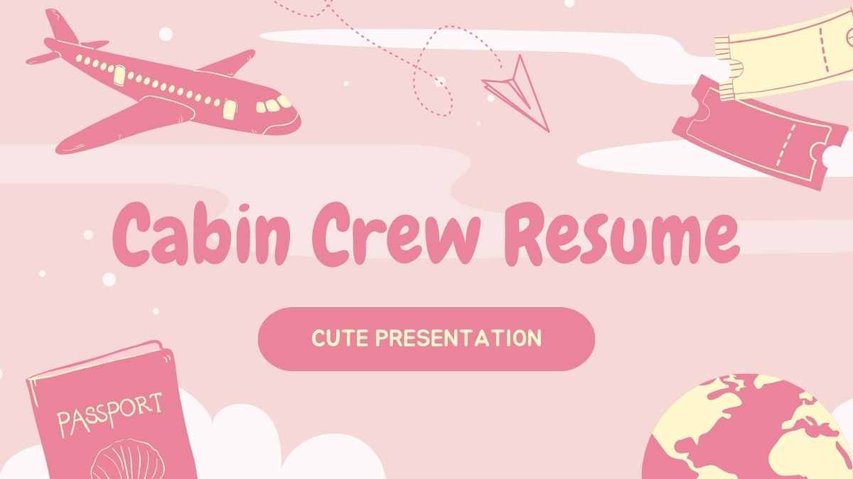 Cute Cabin Crew Resume Slides - slide 1