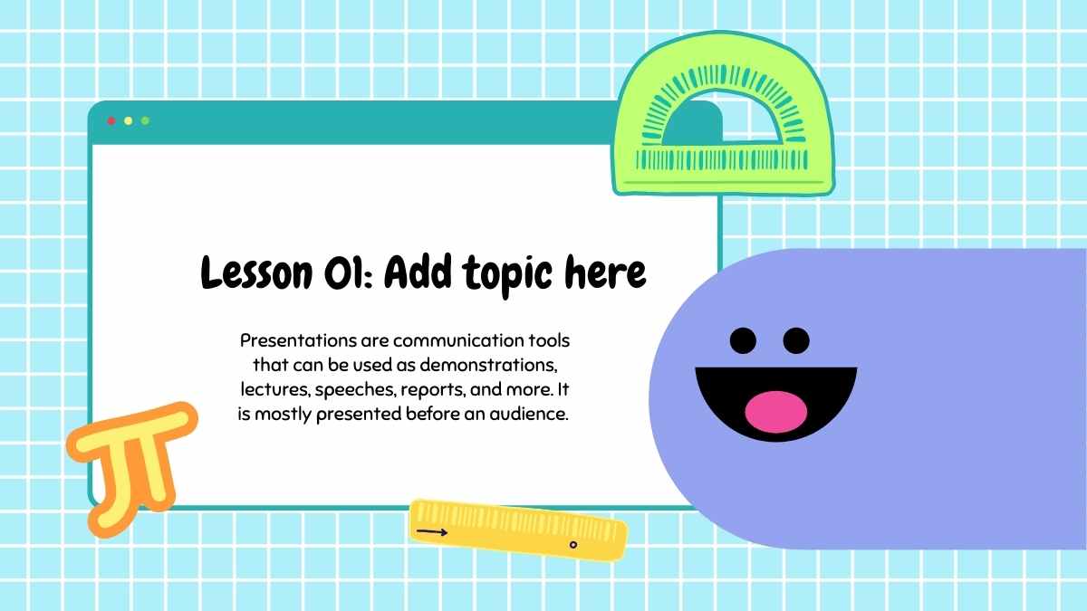 Cute Cartoon Math Subject Lesson Plan Slides - slide 8