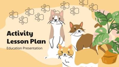 Slides de Plano de Aula de Atividades com Gatos Fofos