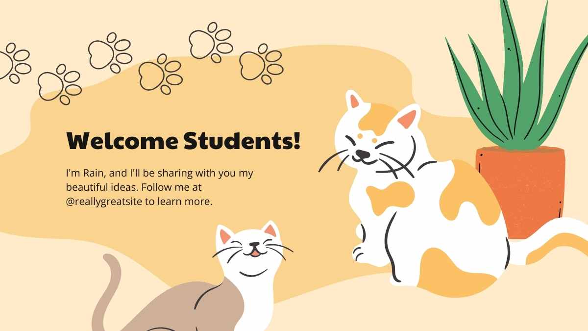 Cute Cat Activity Lesson Plan Slides - slide 3