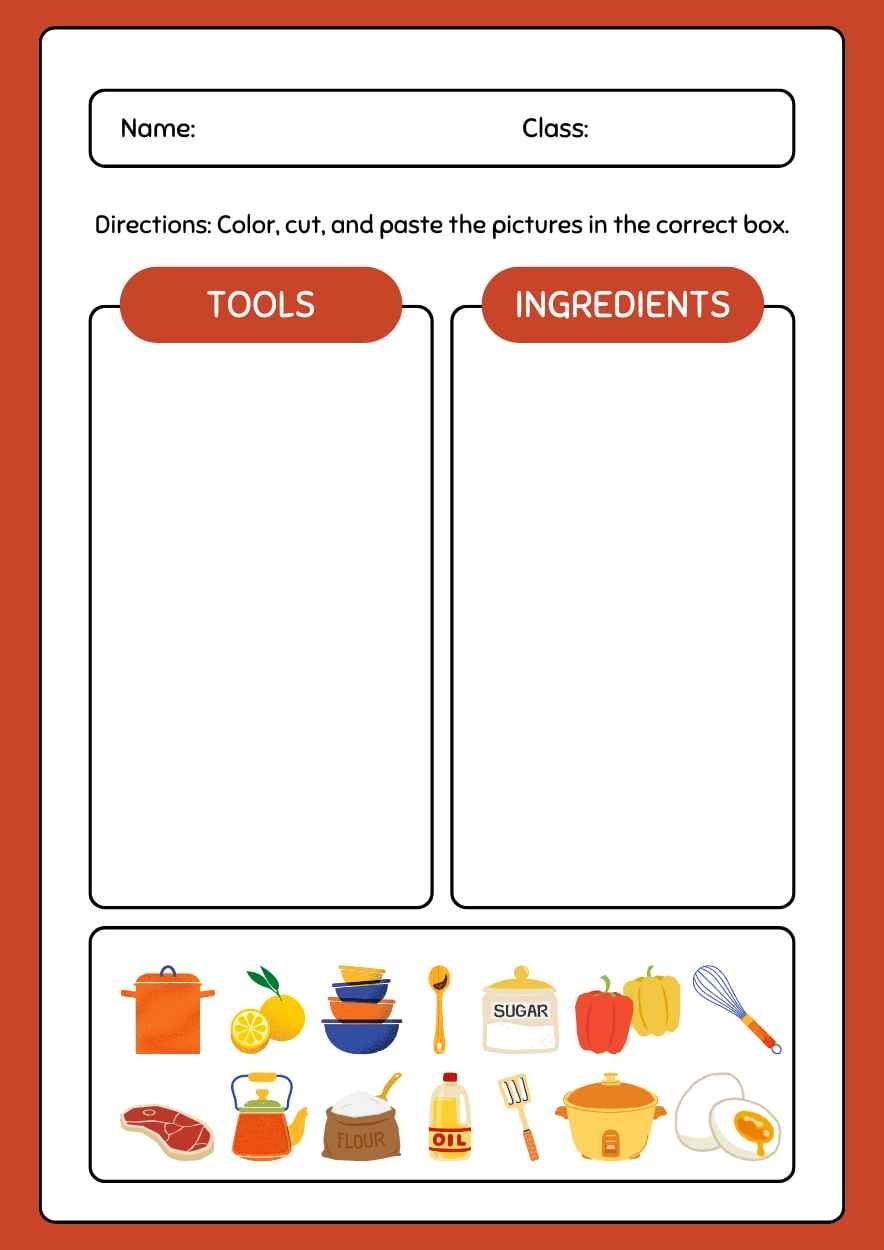 Cute Chef Worksheet - slide 2