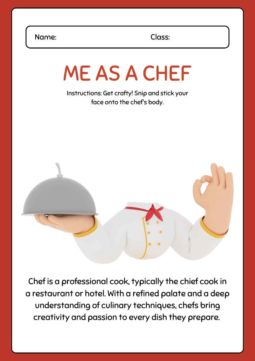 Cute Chef Worksheet - slide 3