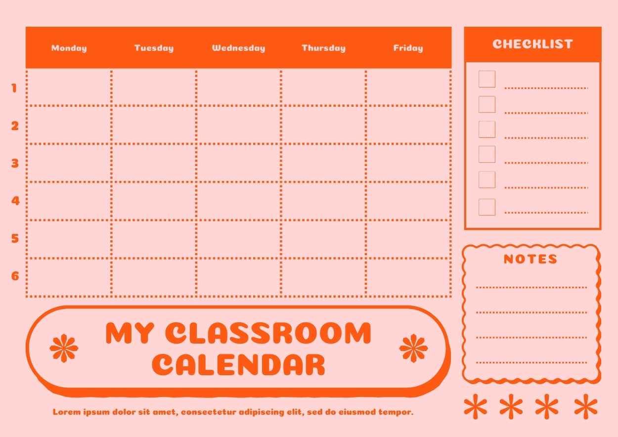 Cute Classroom Calendar - slide 1