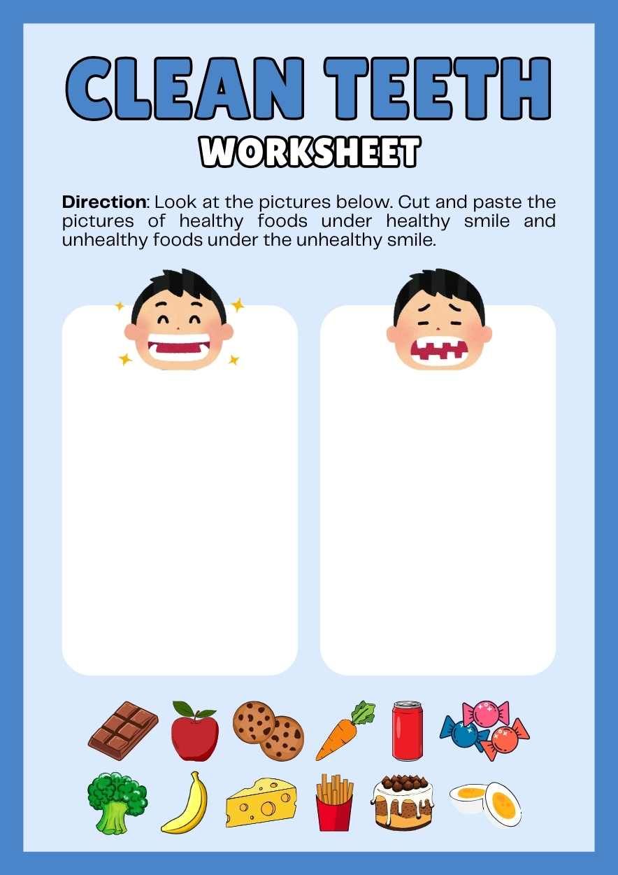 Cute Clean Teeth Worksheet - diapositiva 1