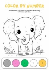 Cute Color By Number Coloring Worksheet