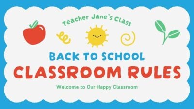 Cute Colorful Back to School Classroom Rules