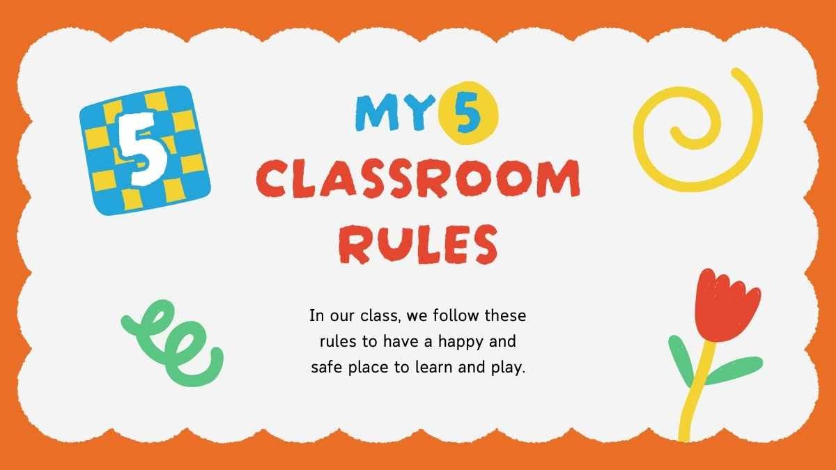 Cute Colorful Back to School Classroom Rules - slide 6