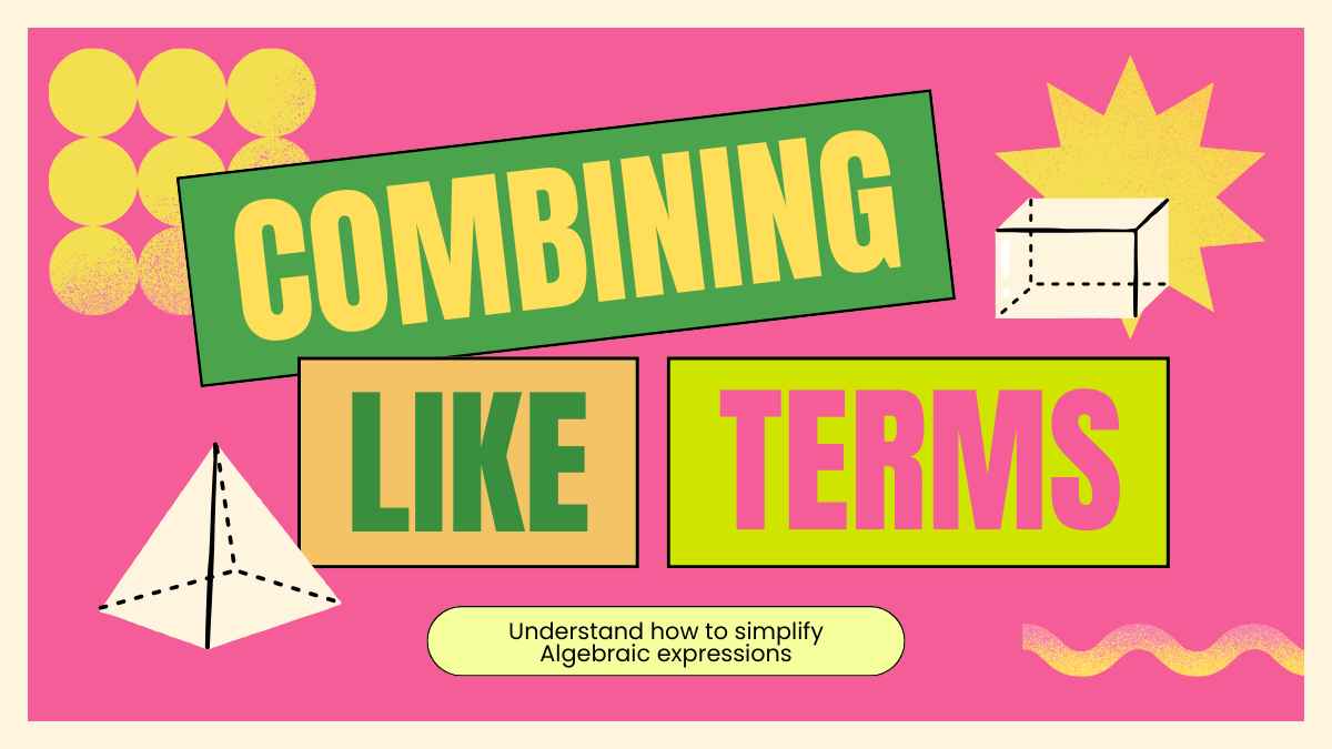 Cute Colorful Combining Like Terms Lesson for Elementary - slide 1