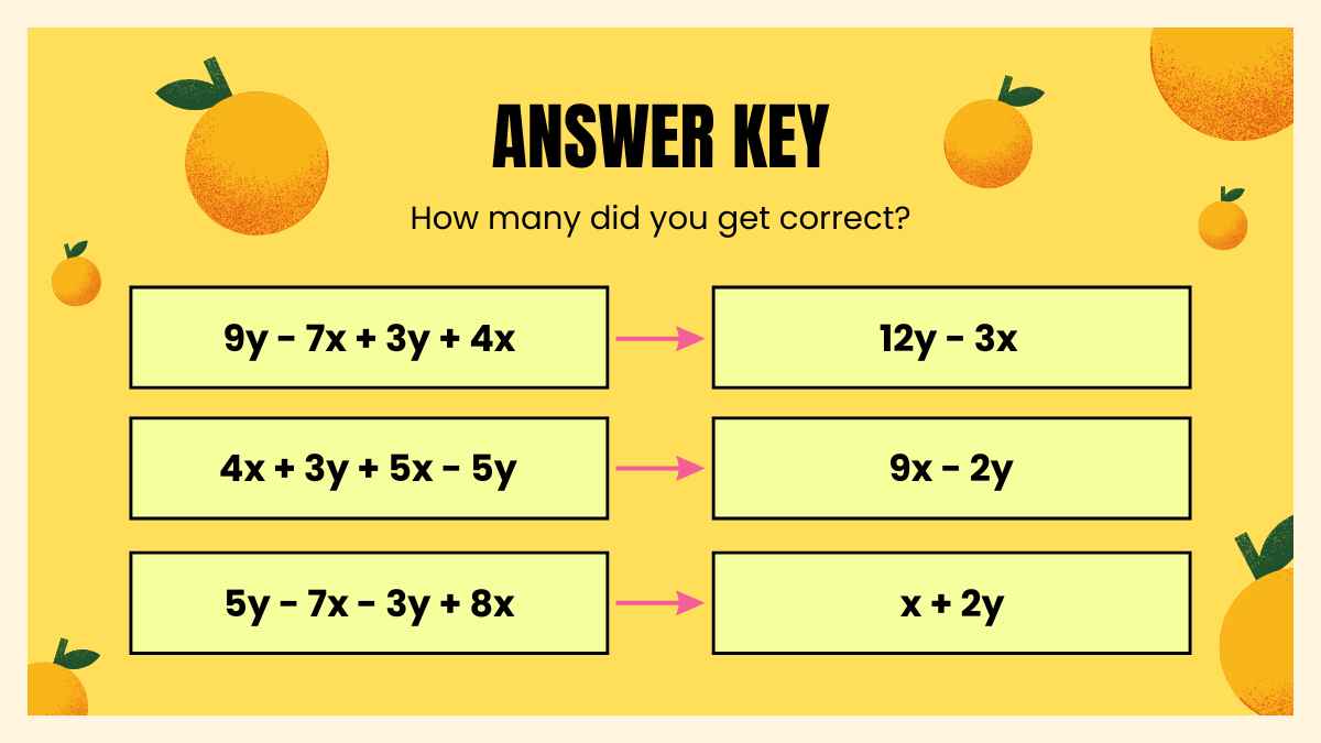 Cute Colorful Combining Like Terms Lesson for Elementary - slide 8