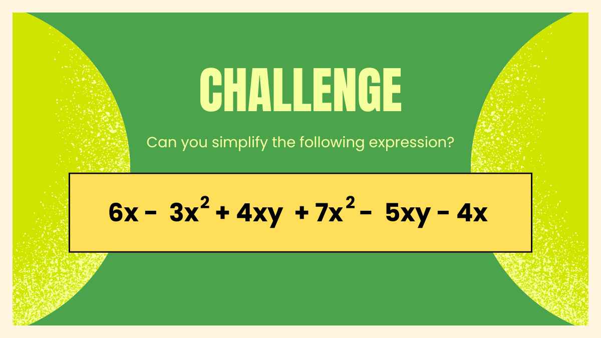 Cute Colorful Combining Like Terms Lesson for Elementary - slide 9